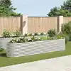Image de vidaXL Jardinière surélevée 400x80x81 cm acier galvanisé argenté