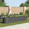 Image de vidaXL Lit surélevé de jardin 400x80x81 cm Acier galvanisé Gris