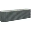 Image de vidaXL Lit Surélevé 320x80x81 cm Acier Galvanisé Gris Jardinière Pot de Fleurs