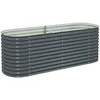 Image de vidaXL Lit surélevé de Jardin 240x80x81 cm Acier galvanisé Gris
