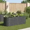 Image de vidaXL Lit surélevé de jardin 240x80x81 cm Acier galvanisé Gris