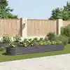 Image de vidaXL Lit surélevé de jardin 400x80x44 cm Acier galvanisé Gris