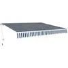 Image de vidaXL Auvent pliable manuel 400 cm Bleu/blanc