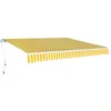 Image de vidaXL Auvent Pliable Manuel 400 cm Jaune/Blanc Marquise Protection Solaire
