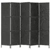 Image de vidaXL Cloison de Séparation 5 Panneaux Séparateur de Pièce Paravent Brise-Vue Chambre à Coucher Maison Intérieur Noir Jacinthe d'eau