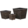 Image de vidaXL Lits Surélevés 3 pcs Pot à Fleurs Jardinière Bac à Plante Pot à Plante Jardin Véranda Balcon Terrasse Cour Extérieur Jacinthe d'eau