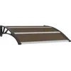 Image de vidaXL Auvent de Porte Store Marquise de Porte d’Entrée Marquise d'Accueil Solaire Toit Abri Banne Ombre Protection Noir 120x100 cm PC