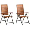 Image de vidaXL Chaises inclinables de jardin lot de 2 Bois solide d'acacia