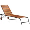 Image de vidaXL Chaise Longue avec Pieds Acier Transat Jardin Bois d'Acacia Massif