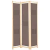 Image de vidaXL Cloison de Séparation 3 Panneaux Séparateur de Pièce Paravent Pliable Brise-Vue Chambre à Coucher Maison Intérieur Marron Tissu
