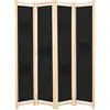 Image de vidaXL Cloison de séparation 4 panneaux Noir 160x170x4 cm Tissu