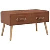Image de vidaXL Table Basse Table de Chevet Banc Bout de Canapé Rangement Chambre à Coucher Salon Salle de Séjour Marron Similicuir