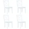 Image de vidaXL Chaises à manger lot de 4 blanc bois d'hévéa massif
