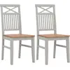 Image de vidaXL Chaises à manger lot de 2 gris bois de chêne solide