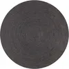 Image de vidaXL Tapis fait à la main Jute Rond 150 cm Gris foncé