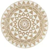 Image de vidaXL Tapis Fait à la Main Jute avec Imprimé Carpette Moquette Plancher Coussin de Sol Salon Chambre à Coucher Intérieur Salle de Séjour Maison Blanc 120 cm