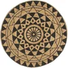 Image de vidaXL Tapis Fait à la Main Jute avec Imprimé Moquette Carpette Plancher Coussin de Sol Salon Chambre à Coucher Intérieur Salle de Séjour Maison 120 cm