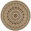 Image de vidaXL Tapis Fait à la Main Jute avec Imprimé Moquette Carpette Plancher Coussin de Sol Salon Chambre à Coucher Intérieur Salle de Séjour Maison Marron Foncé 150 cm