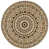 Image de vidaXL Tapis fait à la main Jute avec imprimé marron foncé 150 cm