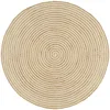 Image de vidaXL Tapis Fait à la Main Moquette Carpette Plancher Coussin de Sol Salon Chambre à Coucher Intérieur Maison Jute avec Design de Spirale Blanc 90 cm