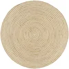 Image de Tapis fait à la main Jute avec design de spirale Blanc 150 cm