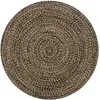 Image de vidaXL Tapis fait à la main Jute Noir et naturel 120 cm