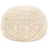 Image de vidaXL Pouf fait à la main en macramé 45 x 30 cm Coton