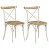 Image de vidaXL Chaises à dossier croisé lot de 2 blanc bois de manguier solide