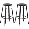 Image de vidaXL Tabourets de bar lot de 2 noir acier