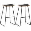 Image de vidaXL Tabourets de bar lot de 2 noir similicuir
