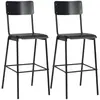 Image de vidaXL Chaises de bar lot de 2 noir contreplaqué solide et acier
