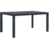 Image de vidaXL Table de jardin Anthracite 150x90x72 cm Plastique Aspect rotin