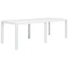 Image de vidaXL Table de Jardin Blanc 220x90x72 cm Plastique Aspect Rotin Terrasse