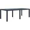 Image de vidaXL Table de Jardin Anthracite 220x90x72 cm Plastique Aspect Rotin Terrasse