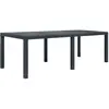 Image de vidaXL Table de jardin Anthracite 220x90x72 cm Plastique Aspect rotin