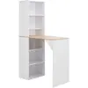 Image de vidaXL Table de bar avec armoire Blanc 115x59x200 cm