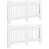 Image de vidaXL Cache-radiateurs 2 pcs, Couvercles de Radiateur, Housses de Radiateur Salon Salle de Séjour Maison Intérieur, Blanc Bois d'ingénierie 152 cm