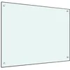 Image de vidaXL Dosseret de Cuisine Carrelage Mural Décoration Protection Anti-éclaboussures Résistant aux Rayures Blanc 80x60 cm Verre Trempé