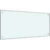 Image de vidaXL Dosseret de Cuisine Carrelage Mural Décoration Protection Anti-éclaboussures Résistant aux Rayures Couleur Lait 90x40 cm Verre Trempé