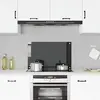 Image de vidaXL Dosseret de cuisine Noir 80x50 cm Verre trempé