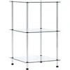 Image de vidaXL Etagère à 3 Niveaux Bibliothèque Meuble de Rangement Etagères à Livres Meuble à Livres Salon Bureau Maison Vitrine Transparent 40x40x67 cm Verre Trempé
