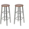 Image de vidaXL Lot de 2 Tabourets de Bar, Chaise de Pub, Siège de Bistrot, Meuble de Salle à Manger Cuisine Salon Maison Intérieur, Métal avec Siège en MDF