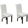Image de vidaXL Chaises à manger lot de 2 blanc similicuir