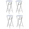 Image de vidaXL Table de bar 4 pcs avec dessus de table en MDF Blanc