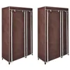 Image de vidaXL Garde-Robe en Tissu 2 pcs Marron