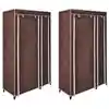 Image de vidaXL Garde-robe en tissu 2 pcs Marron