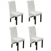 Image de vidaXL Chaises à manger lot de 4 blanc similicuir