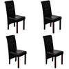 Image de vidaXL Chaises à manger lot de 4 noir similicuir