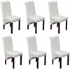 Image de vidaXL Chaises à manger lot de 6 blanc similicuir