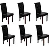 Image de vidaXL Chaises à manger lot de 6 noir similicuir